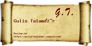 Gulis Talamér névjegykártya
